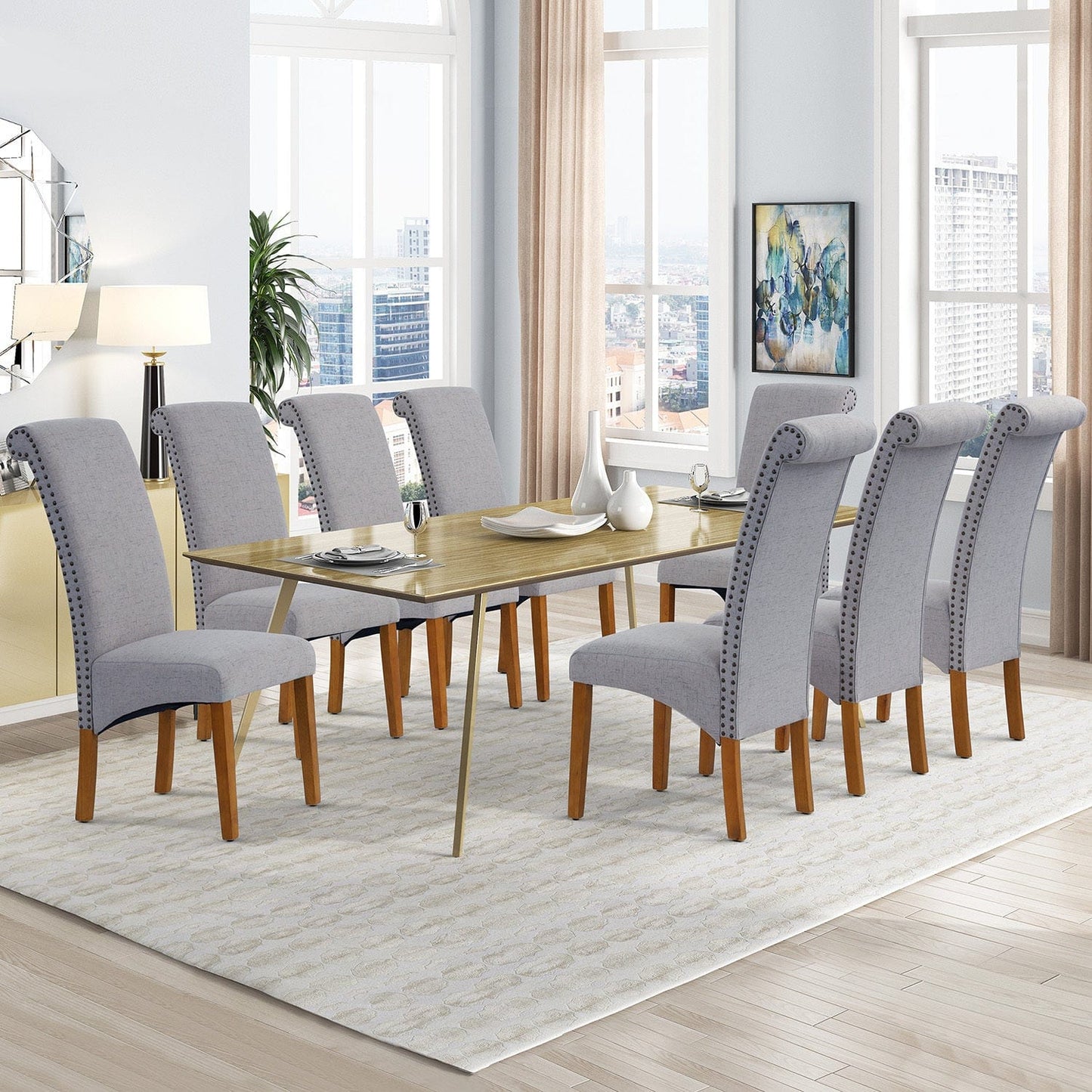 1st Choice Furniture Direct Dining Chairs 1st Choice Set of 2 Upholstered Dining Chairs w/ Wood Leg, Padded Seat