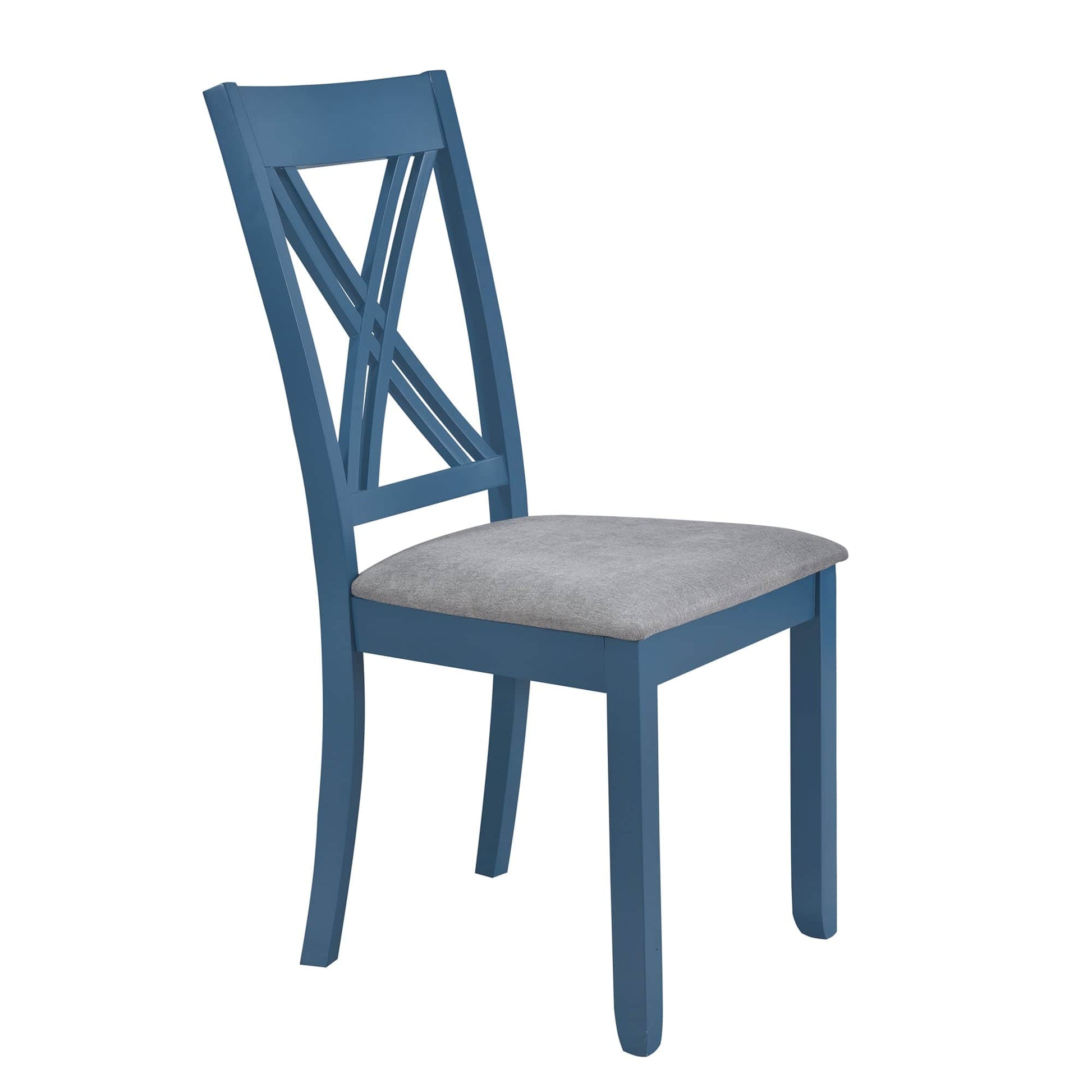 1st Choice Furniture Direct Dining Room Sets 1st Choice 5-Piece Minimalist Dining Table Set with X-Back Blue Chairs