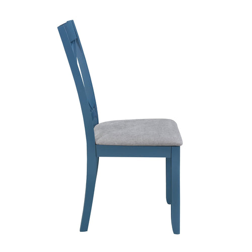 1st Choice Furniture Direct Dining Room Sets 1st Choice 5-Piece Minimalist Dining Table Set with X-Back Blue Chairs