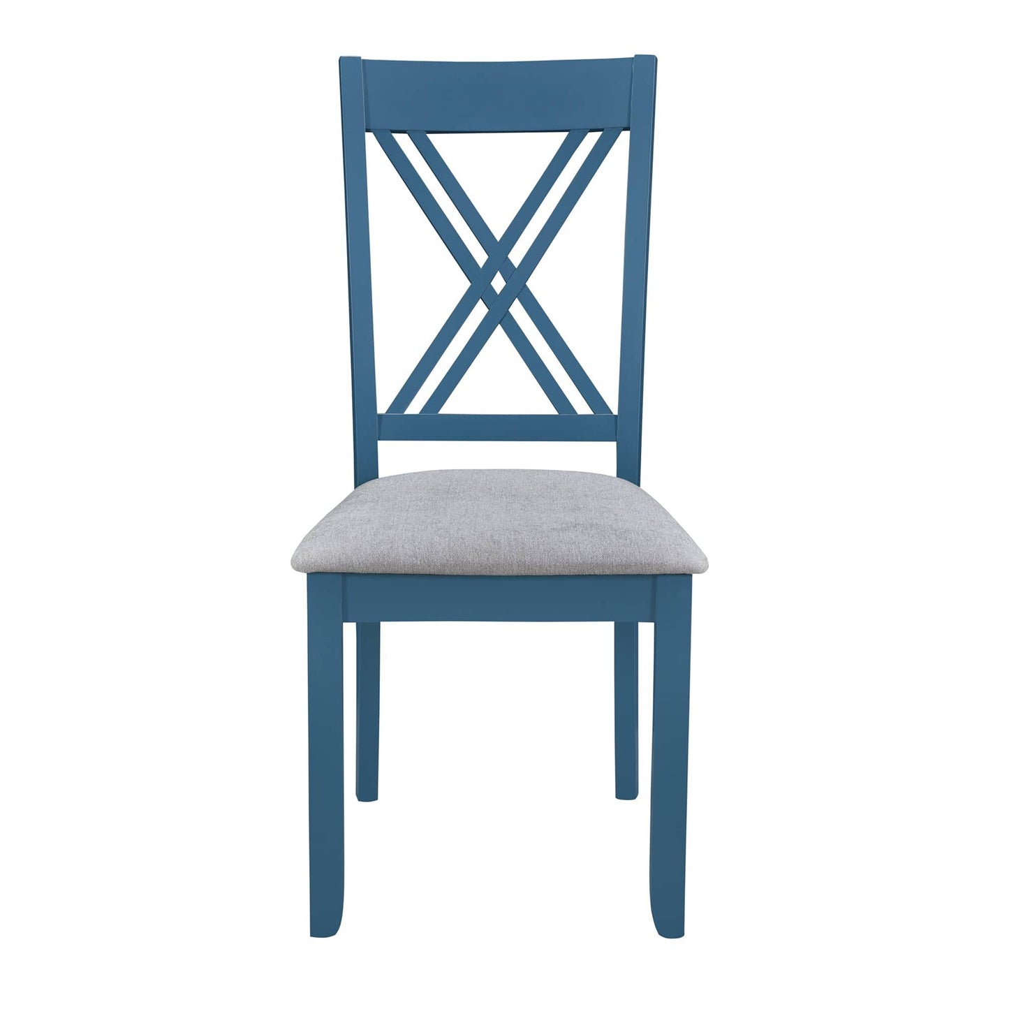1st Choice Furniture Direct Dining Room Sets 1st Choice 5-Piece Minimalist Dining Table Set with X-Back Blue Chairs