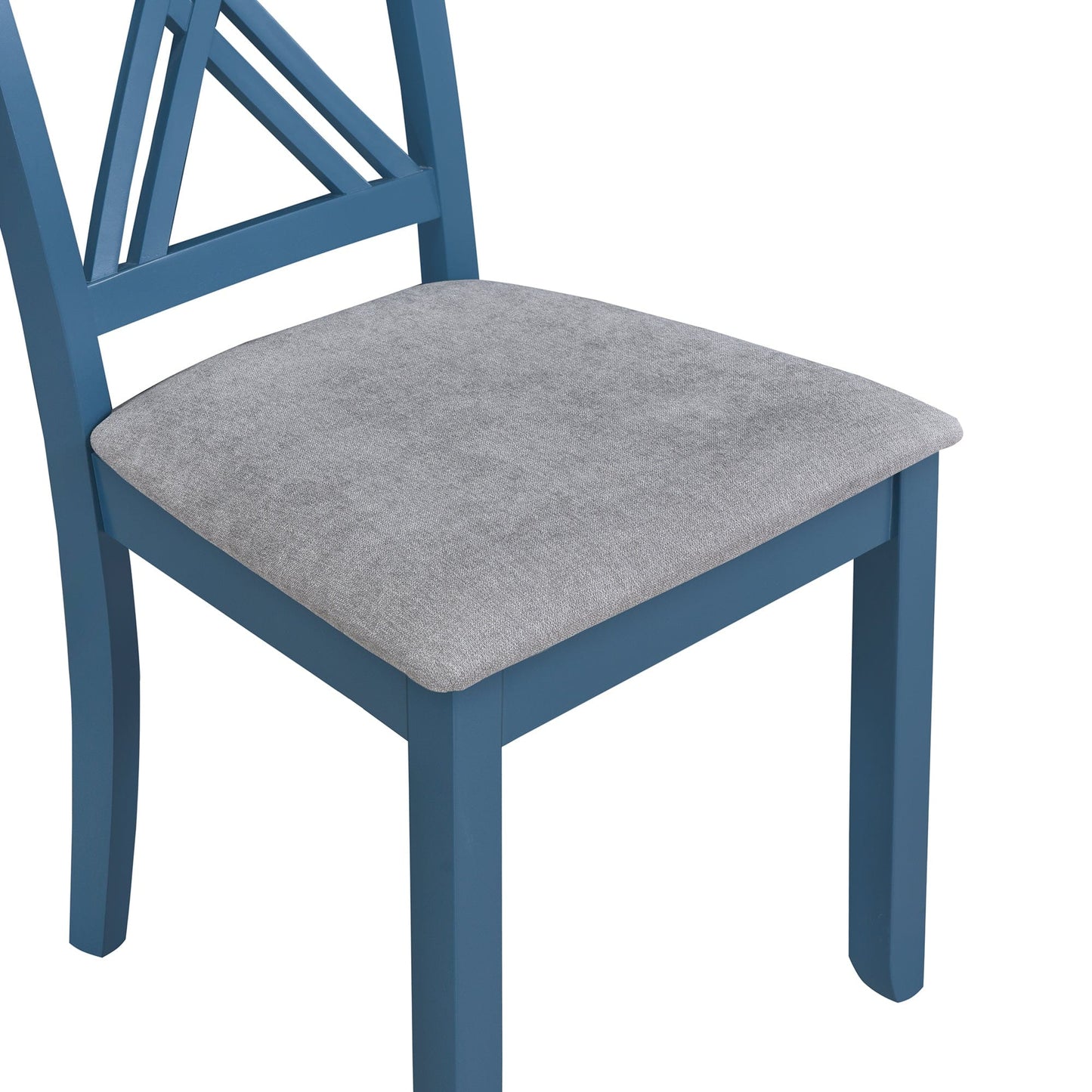 1st Choice Furniture Direct Dining Room Sets 1st Choice 5-Piece Minimalist Dining Table Set with X-Back Blue Chairs