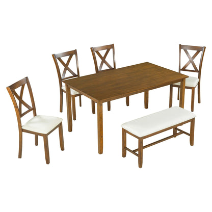 1st Choice Furniture Direct Dining Room Sets 1st Choice 6-Piece Natural Cherry Dining Set with Bench and 4 Chairs