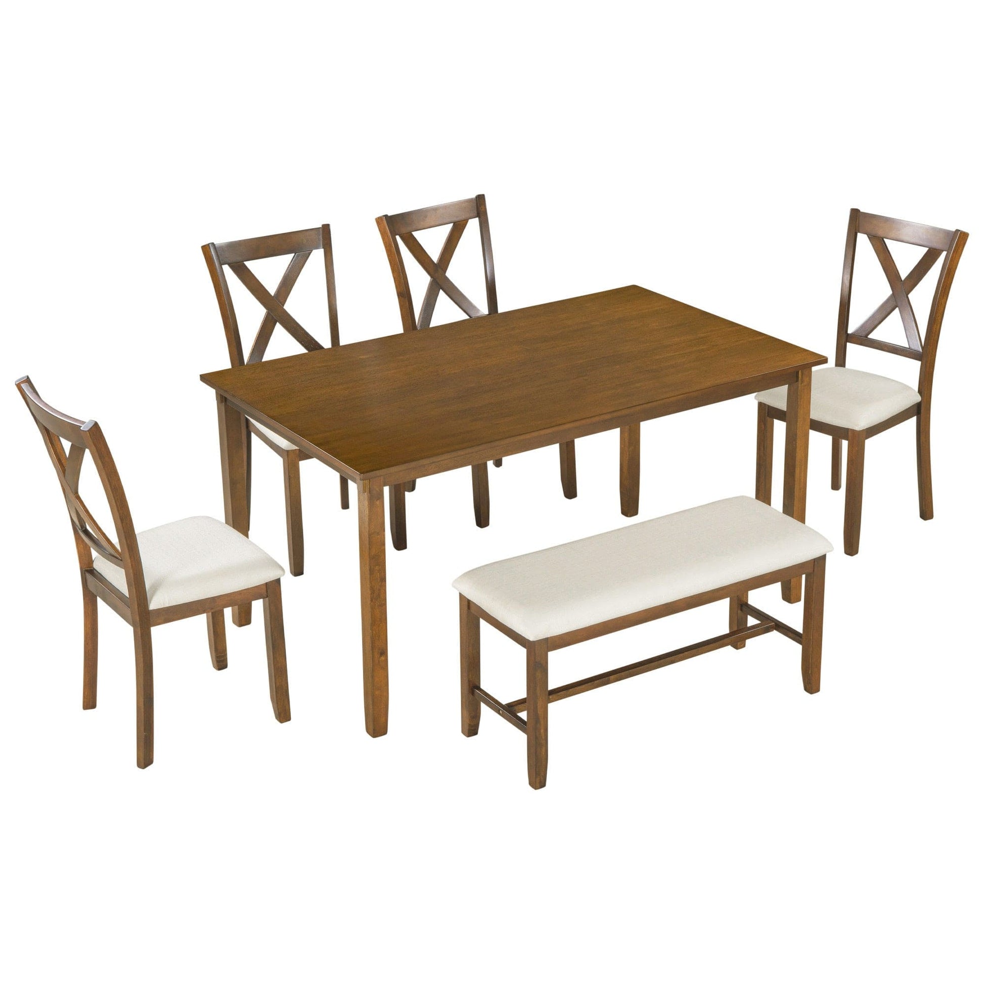 1st Choice Furniture Direct Dining Room Sets 1st Choice 6-Piece Natural Cherry Dining Set with Bench and 4 Chairs