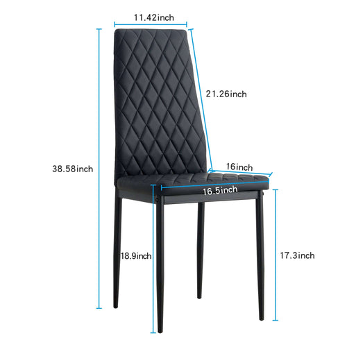 1st Choice Furniture Direct Dining Room Sets 1st Choice Black Faux 4-Seater Dining Table Set w/ Tempered Glass Top