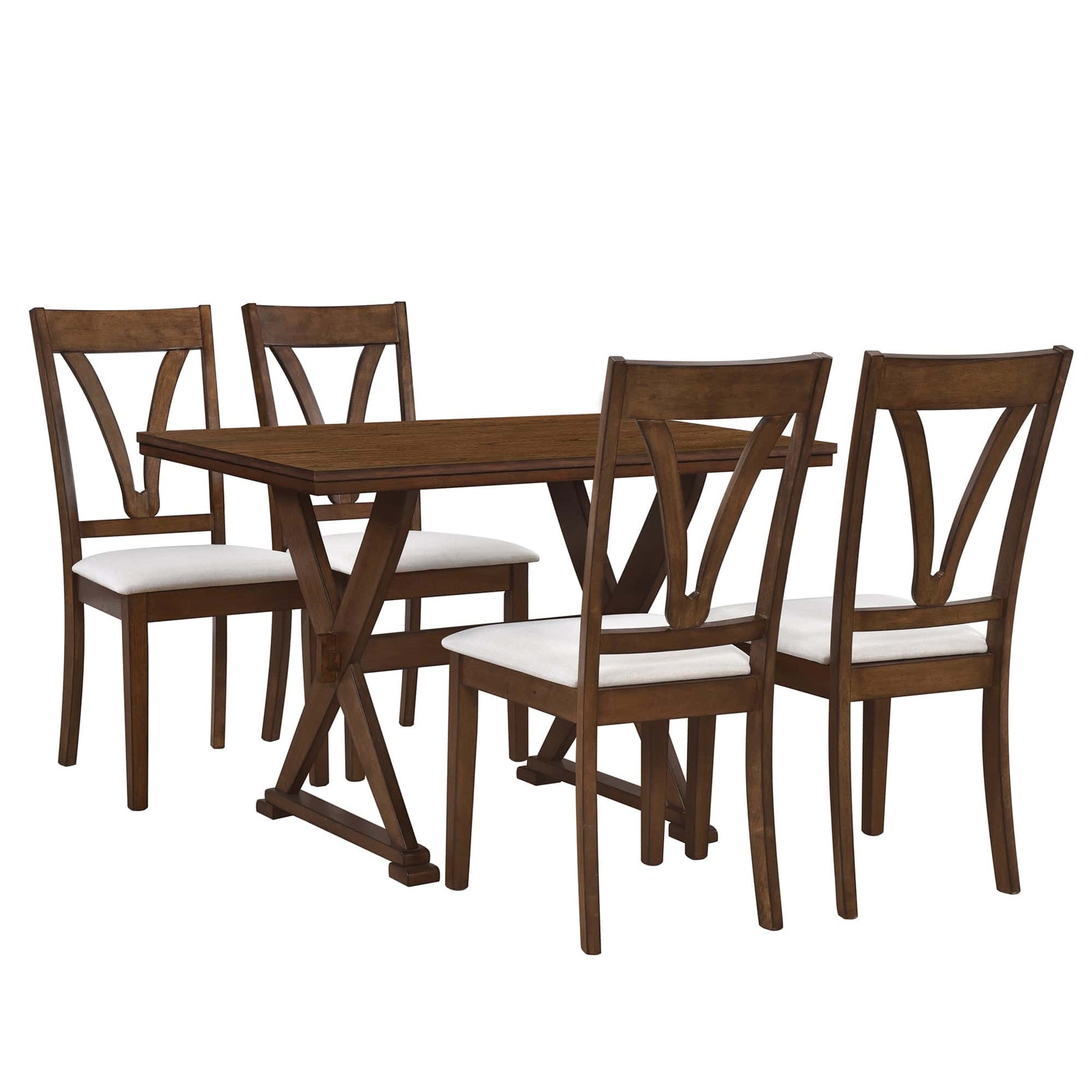 1st Choice Furniture Direct Dining Room Sets 1st Choice Mid-Century 5-Piece Dining Set with 4 Upholstered Chairs