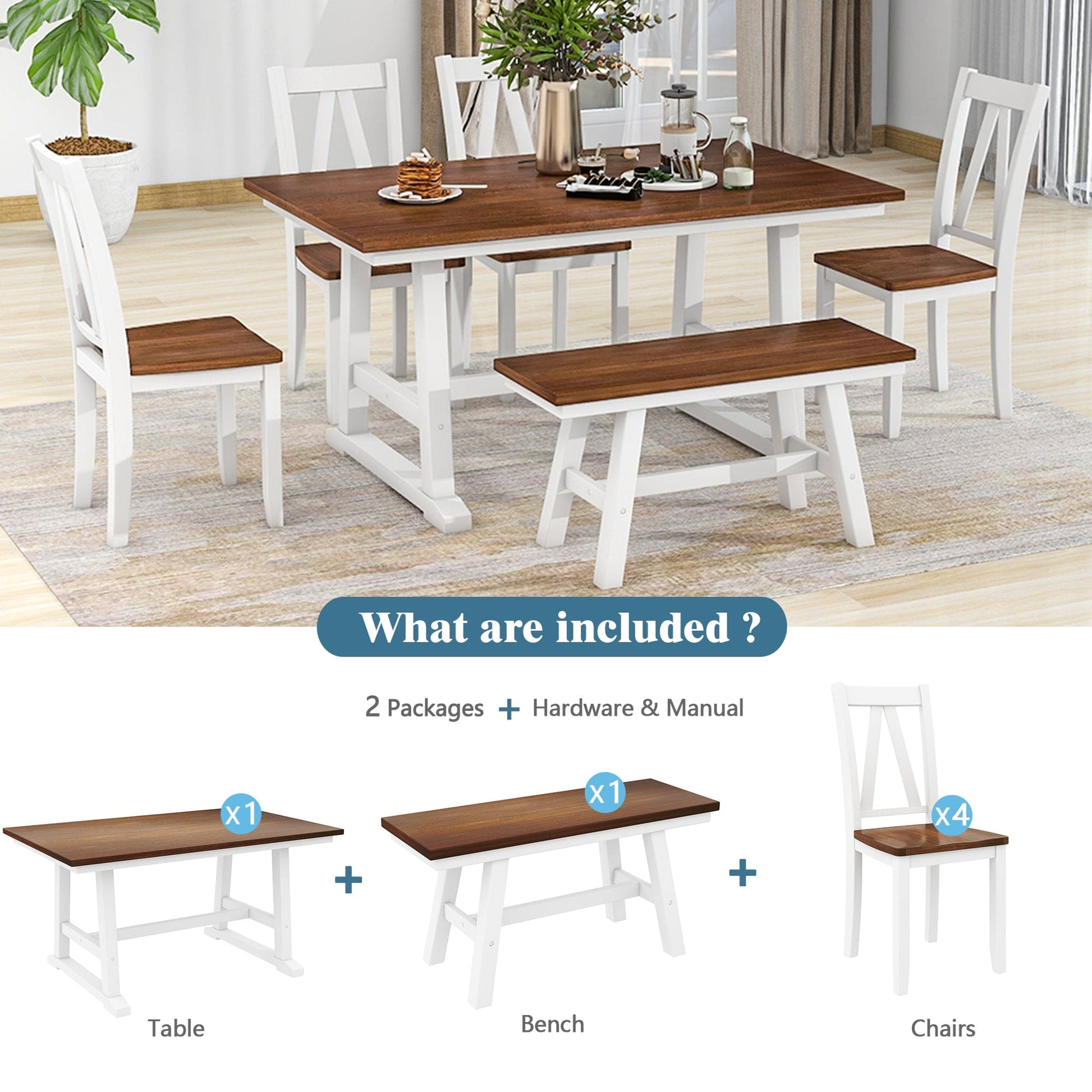 1st Choice Furniture Direct Dining Room Sets 1st Choice Rustic Wood Kitchen Table Set with Bench and Chairs