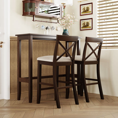 1st Choice Furniture Direct Dining Set 1st Choice 48” Farmhouse Dark Walnut Bar Height Dining Set w/ 2 Chairs