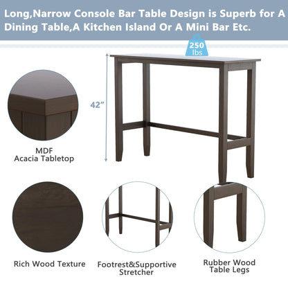 1st Choice Furniture Direct Dining Set 1st Choice 48” Farmhouse Dark Walnut Bar Height Dining Set w/ 2 Chairs