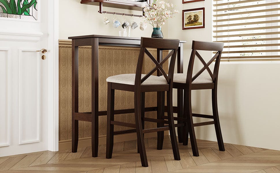 1st Choice Furniture Direct Dining Set 1st Choice 48” Farmhouse Dark Walnut Bar Height Dining Set w/ 2 Chairs