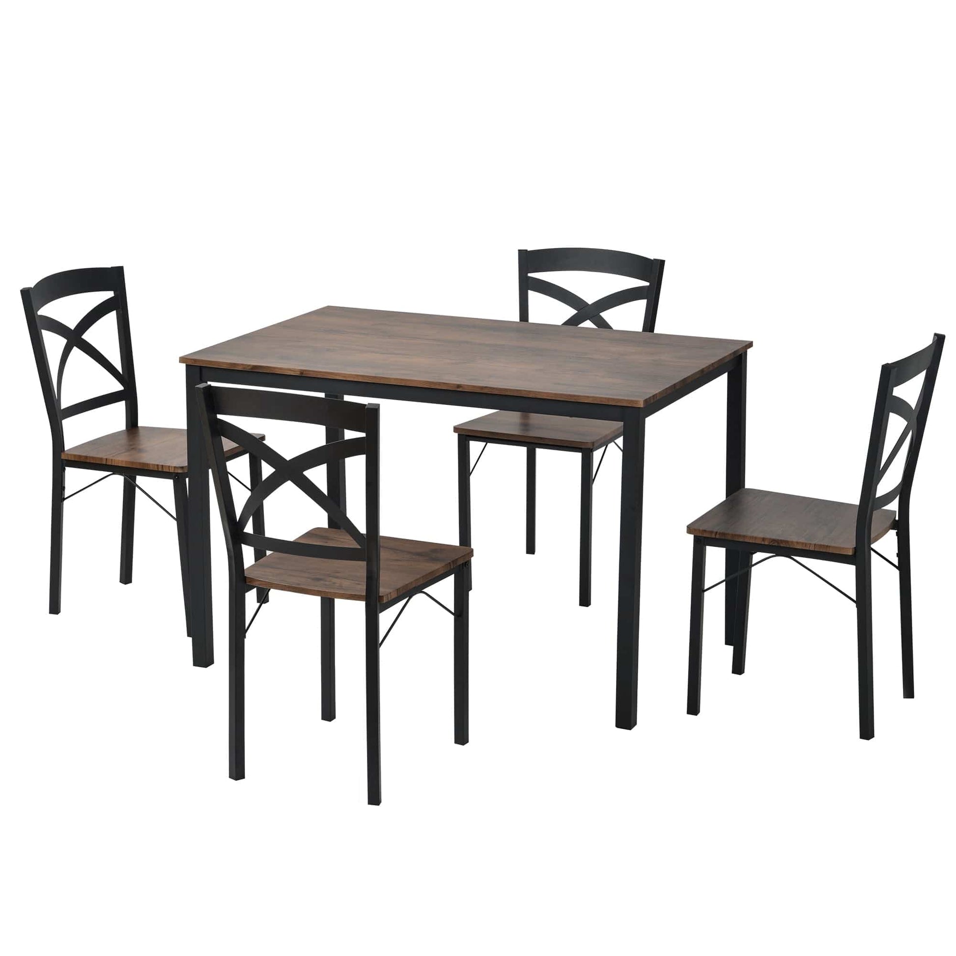 1st Choice Furniture Direct Dining Set 1st Choice 5- Piece Brown Wooden Dining Set with Table and 4 Chairs