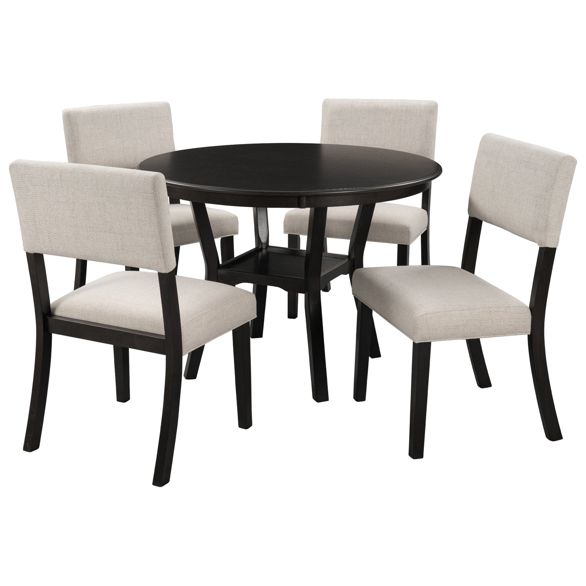 1st Choice Furniture Direct Dining Set 1st Choice 5-Piece  Espresso Dining Set with Round Table and 4 Chairs