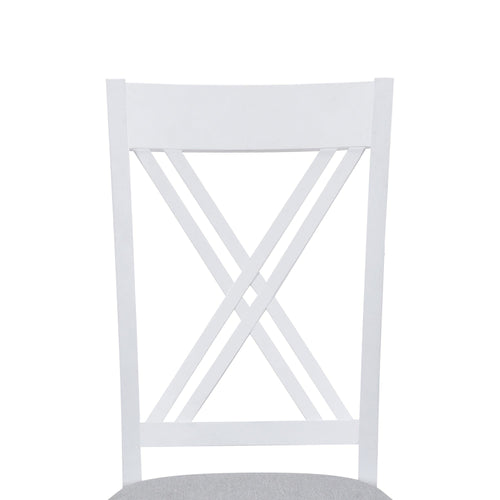 1st Choice Furniture Direct Dining Set 1st Choice 5 Piece Rustic White Wood Dining Set with X-Back Chairs