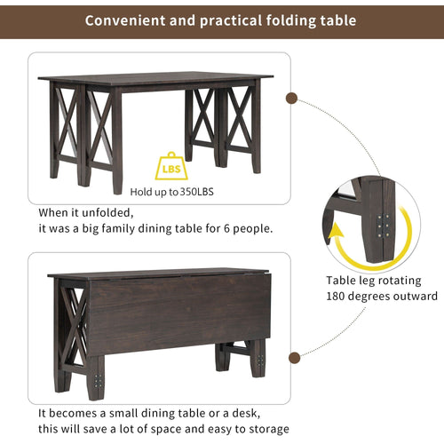 1st Choice Furniture Direct Dining Set 1st Choice 6 Piece Family Dining Room Set with Table, 4 Chairs, Bench