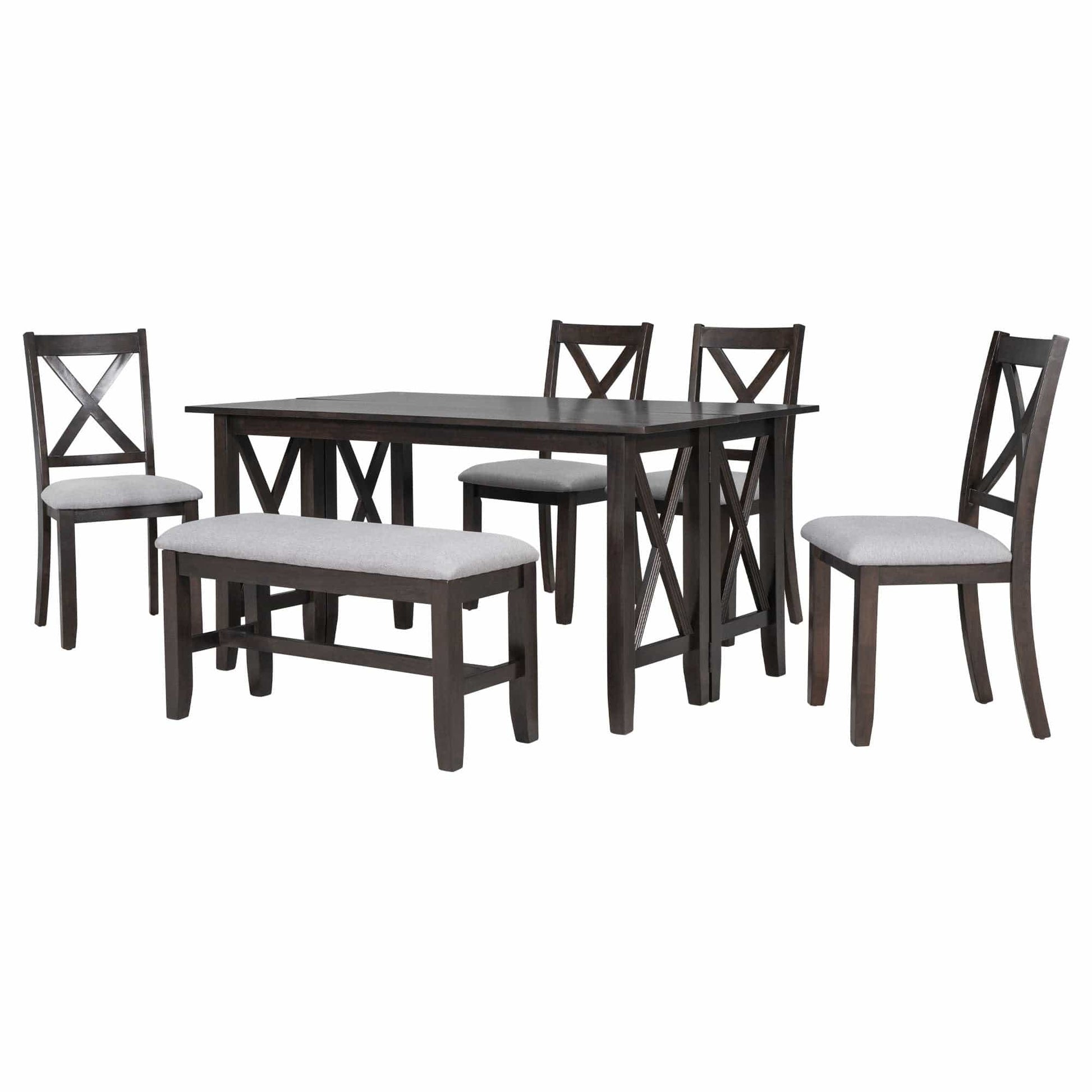 1st Choice Furniture Direct Dining Set 1st Choice 6 Piece Family Dining Room Set with Table, 4 Chairs, Bench