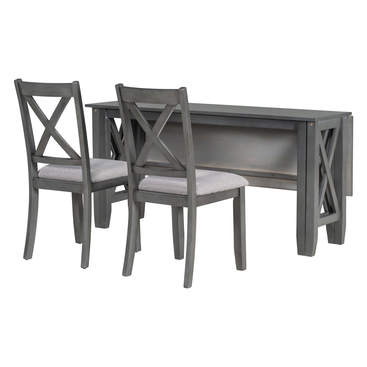 1st Choice Furniture Direct Dining Set 1st Choice 6 Piece Gray Dining Set w/Solid Wood Table, 4 Chairs, Bench