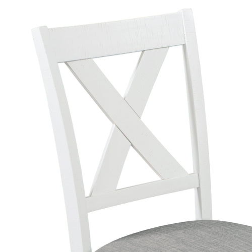 1st Choice Furniture Direct Dining Set 1st Choice 6-Piece Wood White+Gray Dining Set with Bench & Chairs