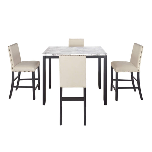 1st Choice Furniture Direct Dining Set 1st Choice Beige Faux Marble Contemporary 5-Piece Dining Set