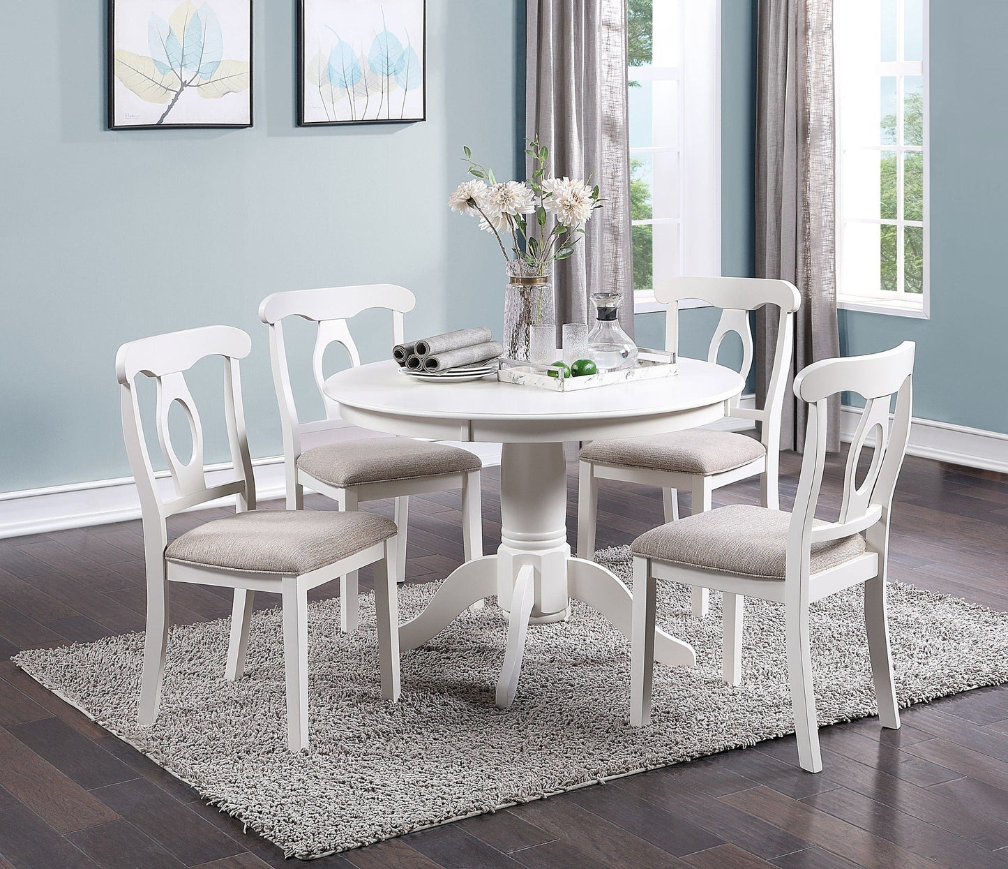 1st Choice Furniture Direct Dining Set 1st Choice Classic 5-Piece Dining Set - Elegant White Round Table & Chairs