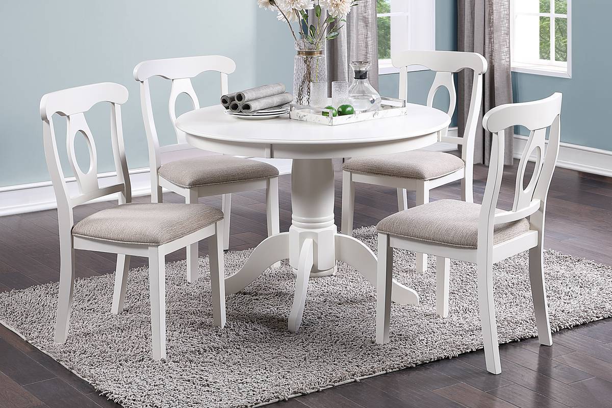 1st Choice Furniture Direct Dining Set 1st Choice Classic 5-Piece Dining Set - Elegant White Round Table & Chairs