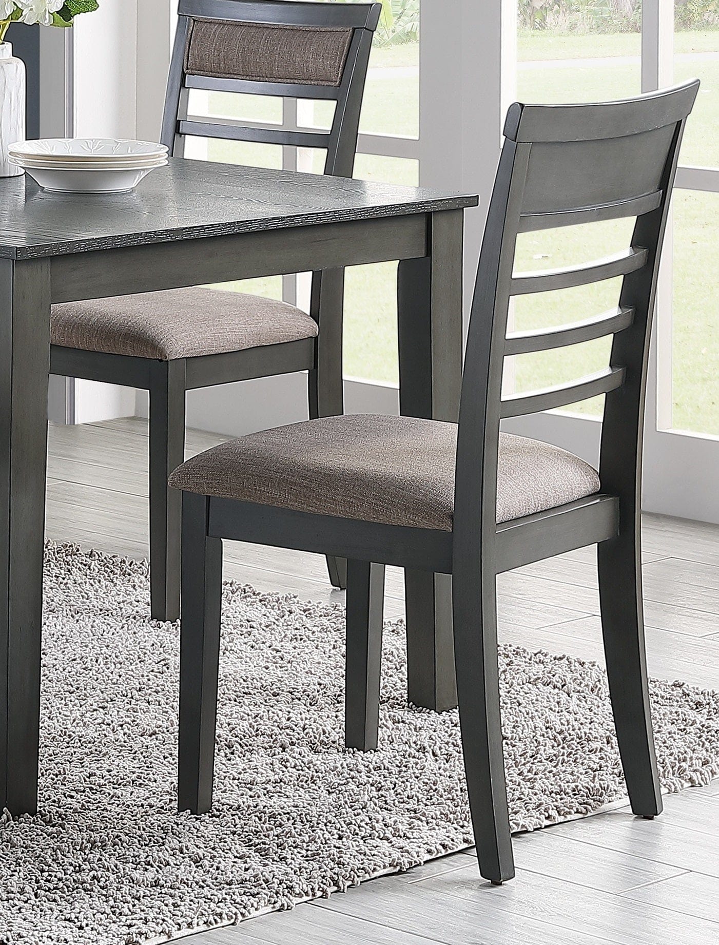 Antique Gray Dining Set Vintage Elegance Meets Modern Comfort