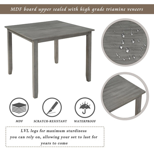 1st Choice Furniture Direct Dining Set 1st Choice Grey Industrial 5-Piece Dining Set w/Wooden Table + 4 Chair