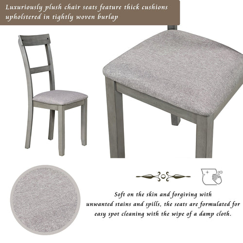 1st Choice Furniture Direct Dining Set 1st Choice Grey Industrial 5-Piece Dining Set w/Wooden Table + 4 Chair