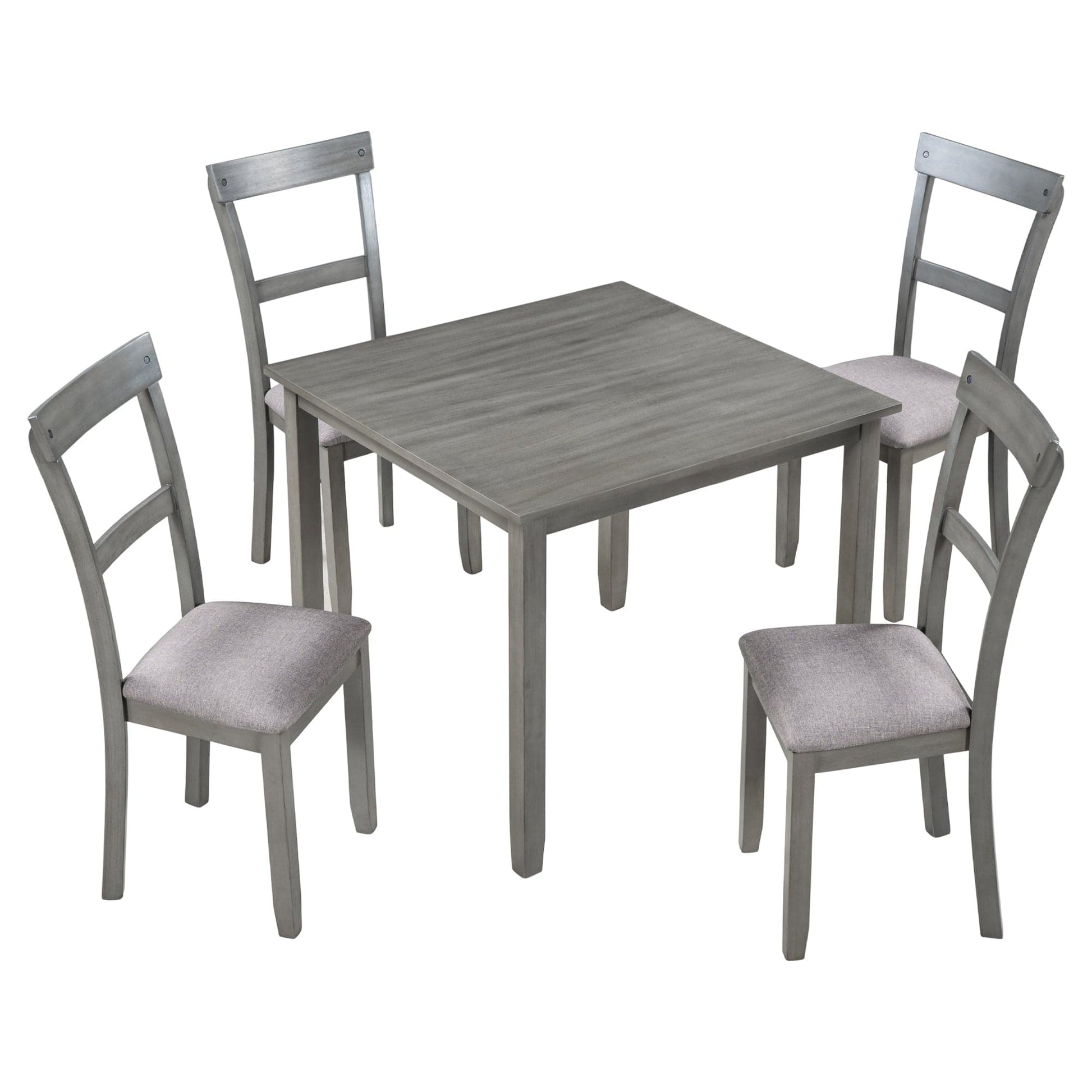 1st Choice Furniture Direct Dining Set 1st Choice Grey Industrial 5-Piece Dining Set w/Wooden Table + 4 Chair