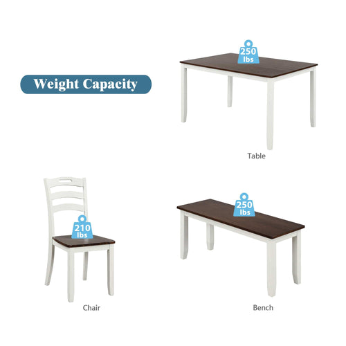 1st Choice Furniture Direct Dining Set 1st Choice Ivory & Cherry Dining Set - 6-Piece Table Set with Bench