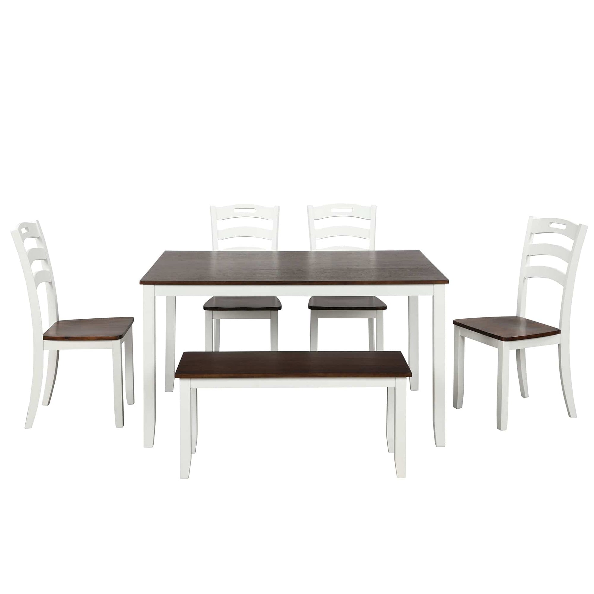 1st Choice Furniture Direct Dining Set 1st Choice Ivory & Cherry Dining Set - 6-Piece Table Set with Bench