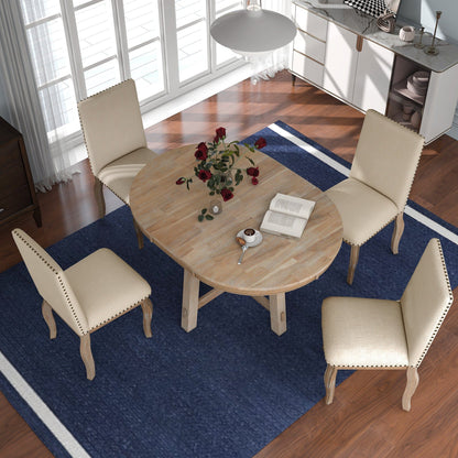 1st Choice Furniture Direct Dining Set 1st Choice Modern 5-Piece Round Farmhouse Dining Table Set