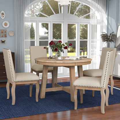 1st Choice Furniture Direct Dining Set 1st Choice Modern 5-Piece Round Farmhouse Dining Table Set