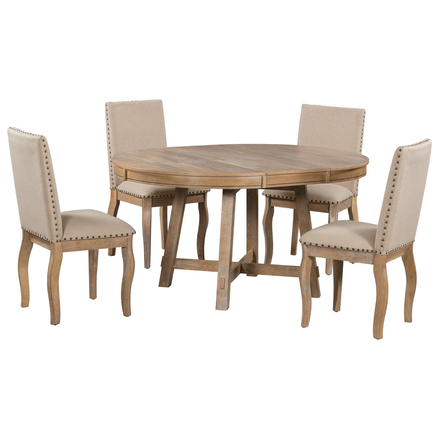 1st Choice Furniture Direct Dining Set 1st Choice Modern 5-Piece Round Farmhouse Dining Table Set