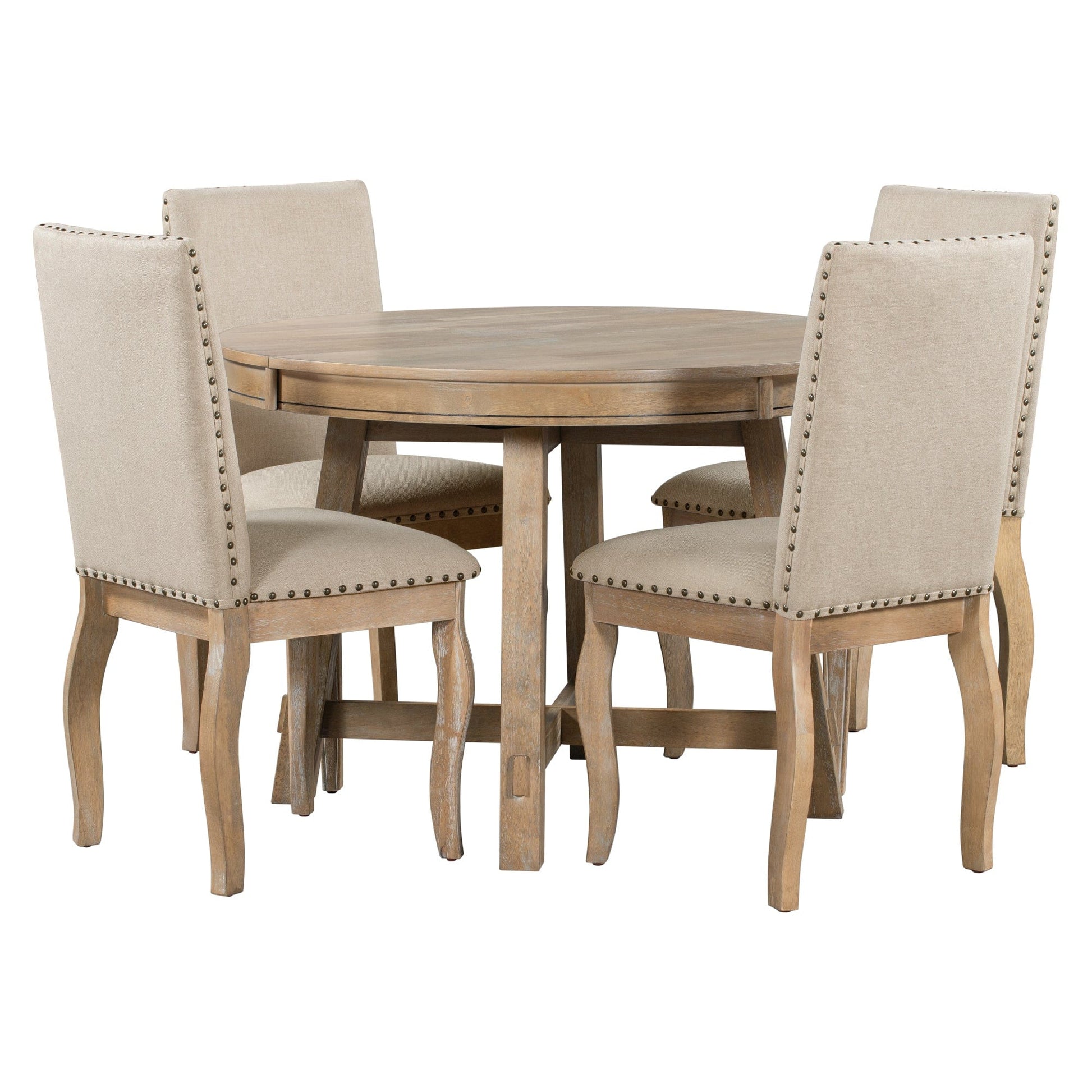 1st Choice Furniture Direct Dining Set 1st Choice Modern 5-Piece Round Farmhouse Dining Table Set