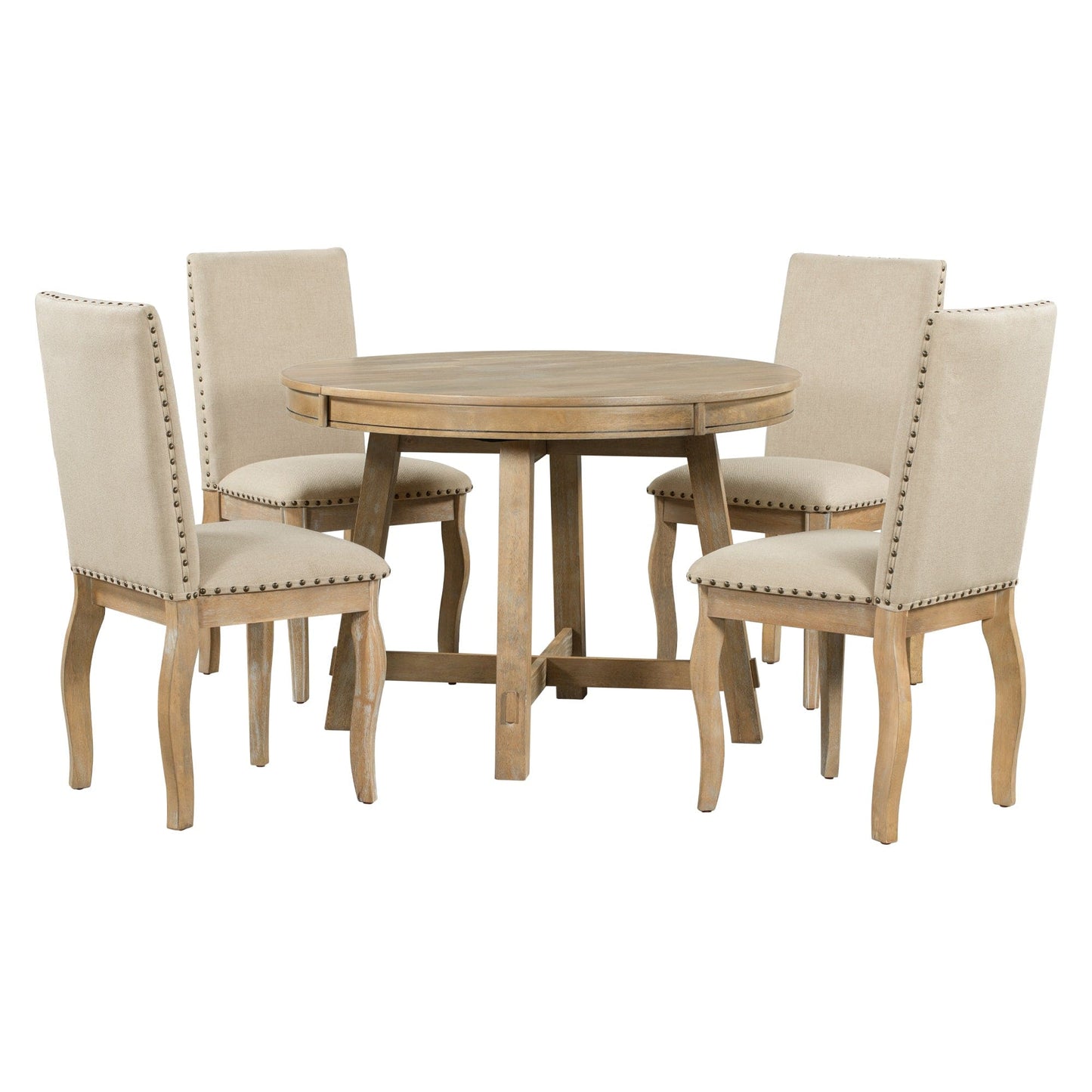 1st Choice Furniture Direct Dining Set 1st Choice Modern 5-Piece Round Farmhouse Dining Table Set