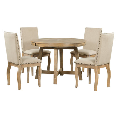 1st Choice Furniture Direct Dining Set 1st Choice Modern 5-Piece Round Farmhouse Dining Table Set