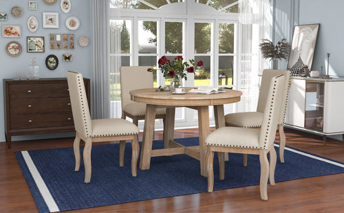 1st Choice Furniture Direct Dining Set 1st Choice Modern 5-Piece Round Farmhouse Dining Table Set