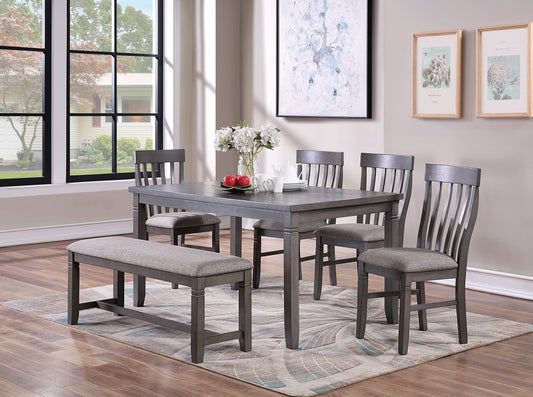 1st Choice Furniture Direct Dining Set 1st Choice Modern 6-Pieces Dining Table Set (Side Chairs and Bench)