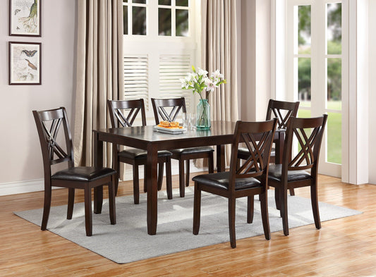 1st Choice Furniture Direct Dining Set 1st Choice Modern 7-Piece Dining Table & Chairs in Espresso Finish