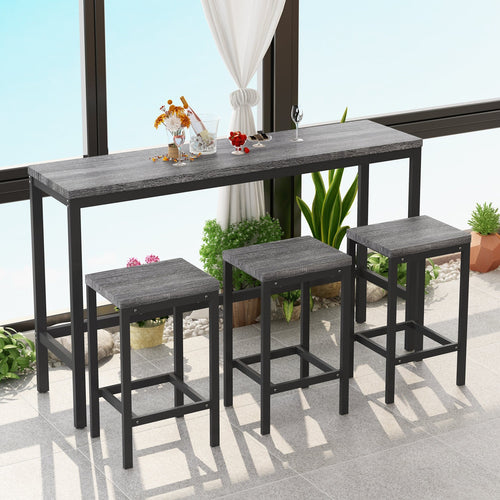 1st Choice Furniture Direct Dining Set 1st Choice Modern Design Kitchen Dining Table with 3 Stools in Gray