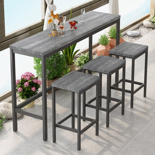 1st Choice Furniture Direct Dining Set 1st Choice Modern Design Kitchen Dining Table with 3 Stools in Gray