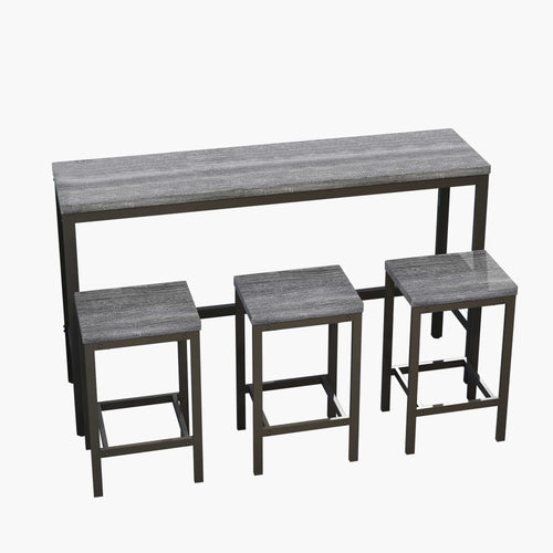 1st Choice Furniture Direct Dining Set 1st Choice Modern Design Kitchen Dining Table with 3 Stools in Gray