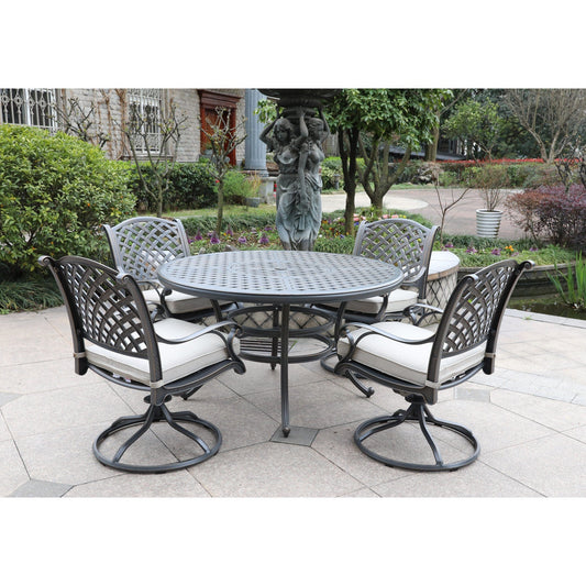 1st Choice Furniture Direct Dining Set 1st Choice Modern Outdoor 5-Piece Cast Night Aluminum Dining Set