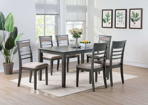 1st Choice Furniture Direct Dining Set 1st Choice Modern Unique Dining Table in Antique Grey Finish (7-Piece)