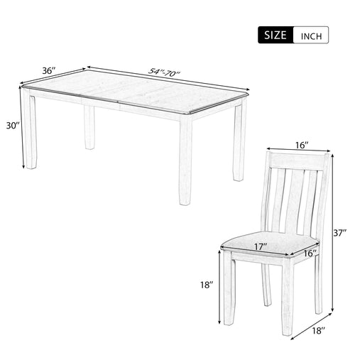 1st Choice Furniture Direct Dining Set 1st Choice Retro 7-Piece Dining Set with Extendable Table & 6 Chairs