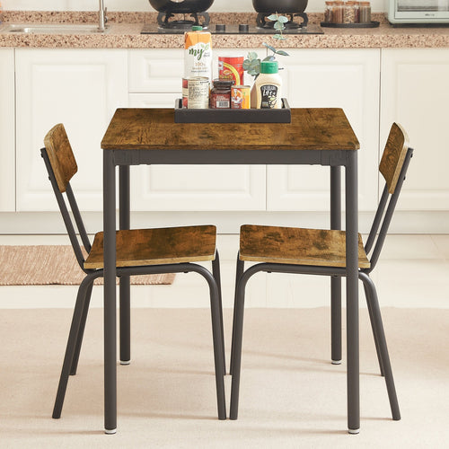 1st Choice Furniture Direct Dining Set 1st Choice Rustic Brown Dining Set with Table, Chairs & Comfy Cushions