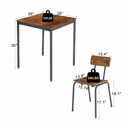 1st Choice Furniture Direct Dining Set 1st Choice Rustic Brown Dining Set with Table, Chairs & Comfy Cushions