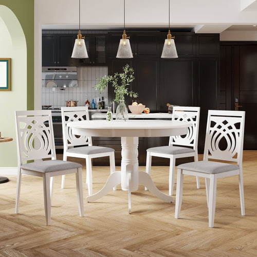 1st Choice Furniture Direct Dining Sets 1st Choice Mid-Century 5-Pc Extendable Dining Set in White