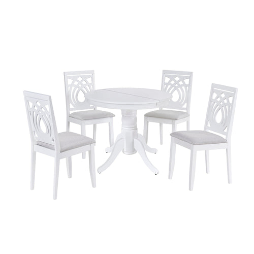 1st Choice Furniture Direct Dining Sets 1st Choice Mid-Century 5-Pc Extendable Dining Set in White