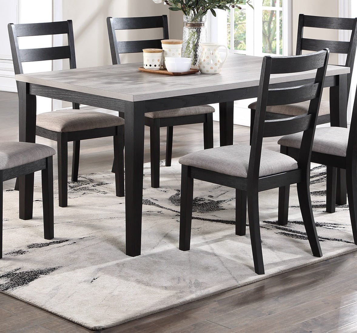 1st Choice Furniture Direct Dining Sets 1st Choice Natural Wooden 7pc Cushion Dining Set with Back Side Chairs