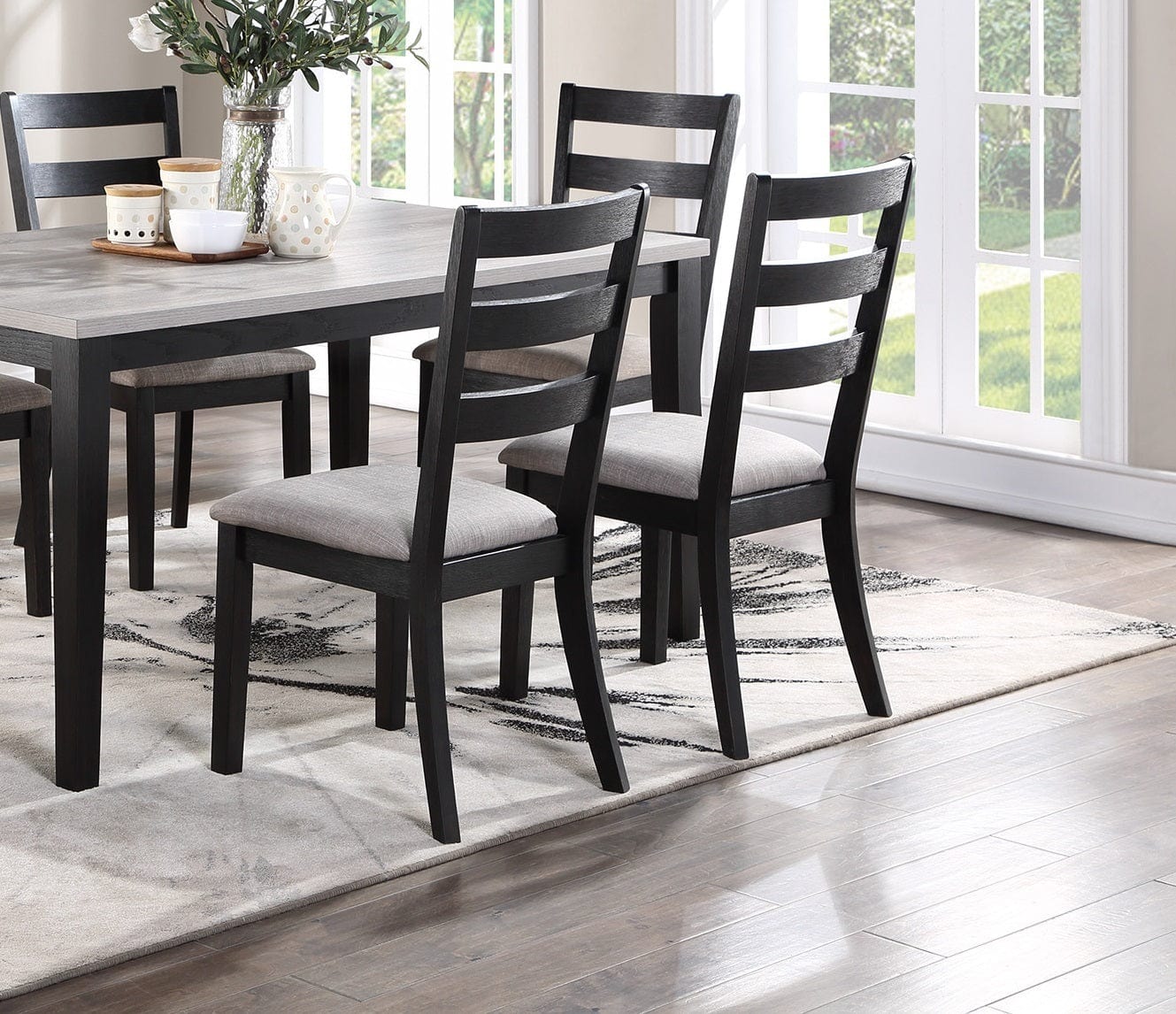 1st Choice Furniture Direct Dining Sets 1st Choice Natural Wooden 7pc Cushion Dining Set with Back Side Chairs